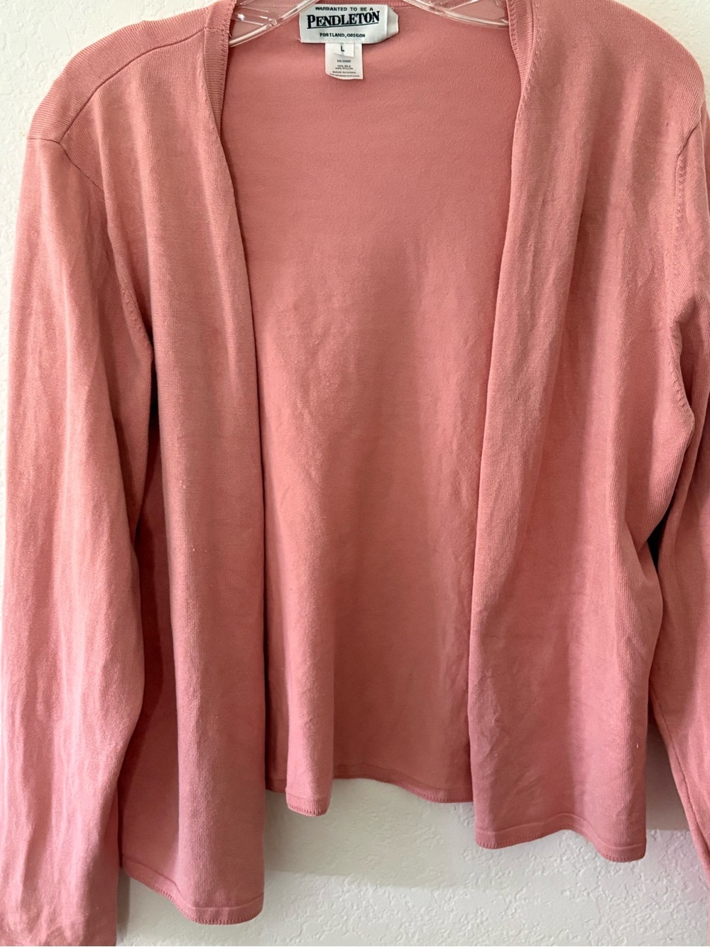 Pendleton Silk Blend Knit Cardigan Sweater Pink Large
